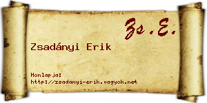 Zsadányi Erik névjegykártya